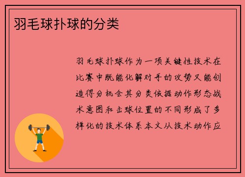 羽毛球扑球的分类